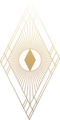 Geometric golden art deco rhombus pattern © natbasil