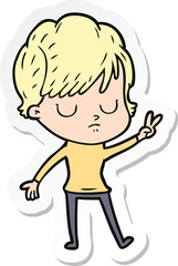 sticker of a cartoon woman