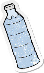 retro distressed sticker of a cartoon water bottle