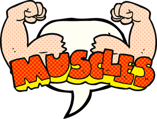 comic book speech bubble cartoon muscles symbol