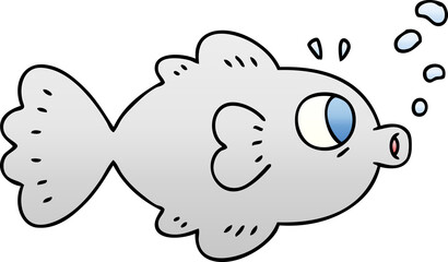 quirky gradient shaded cartoon fish