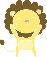 flat color style cartoon lion