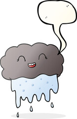 speech bubble cartoon rain cloud