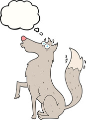 thought bubble cartoon wolf