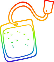 rainbow gradient line drawing cartoon tea bag