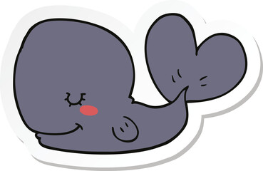 sticker of a cartoon whale