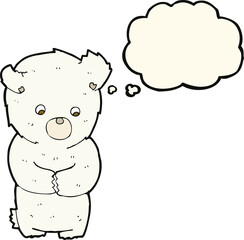 cute cartoon polar bear with thought bubble