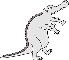 quirky hand drawn cartoon crocodile