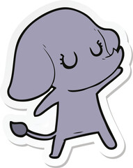 sticker of a cute cartoon elephant