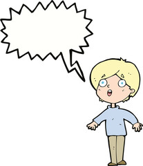cartoon surprised man with speech bubble