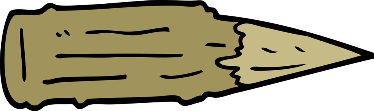 cartoon doodle wooden stake