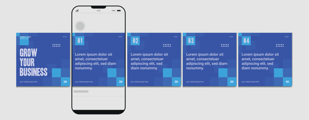 Set Of Instagram Carousel Post Template, Editable Instagram Carousel Post, Social Media Carousel Post For Business, Template eps 10. © Graphaxil