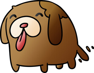 gradient cartoon kawaii of a cute dog
