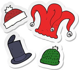 sticker of a cartoon hats