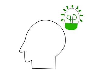 Idea icon with isolated white background element. Vector illustration.