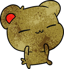 textured cartoon of a cute bear