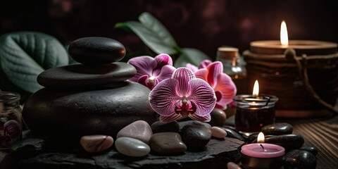 japanese style spa or massage still, generative ai