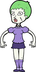 cartoon zombie monster woman