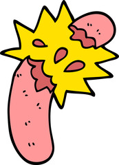 hand drawn doodle style cartoon sausage