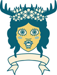 orc druid character face with banner illustration