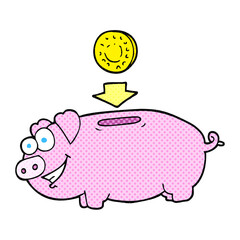 cartoon piggy bank