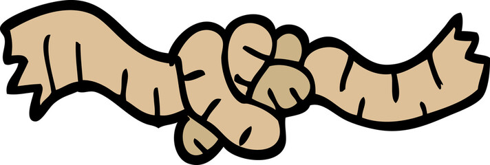 cartoon doodle tied rope