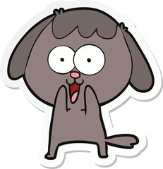 sticker of a cute cartoon dog