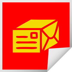 square peeling sticker cartoon paper parcel