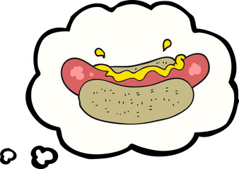 thought bubble cartoon hotdog