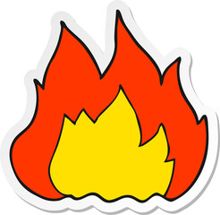 sticker of a cartoon fire