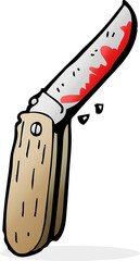 cartoon bloody folding knife