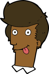 cartoon man with tongue hanging out