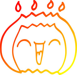 warm gradient line drawing cartoon flame