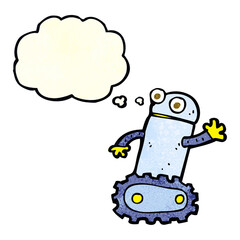 cartoon robot with thought bubble