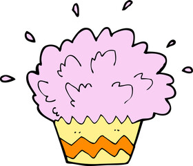 cartoon exploding cupcake