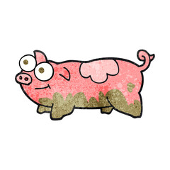textured cartoon pig