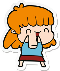 Obraz premium sticker of a cartoon woman