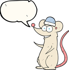 speech bubble cartoon happy mouse