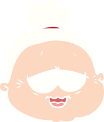 flat color style cartoon old lady