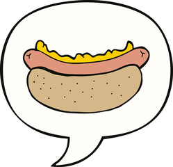 cartoon hotdog and speech bubble