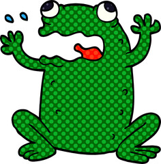cartoon doodle burping toad
