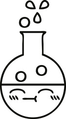 line drawing cartoon test tube