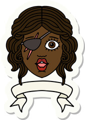 human rogue character with banner sticker