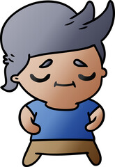 Fototapeta premium gradient cartoon of kawaii cute grey haired man