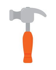 steel hammer tool in isolated workshop