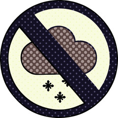 comic book style cartoon snow cloud warning sign