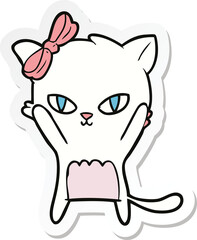 sticker of a cute cartoon cat
