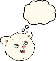 cartoon polar bear face with thought bubble