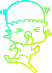 cold gradient line drawing weird cartoon alien