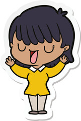 sticker of a cartoon woman